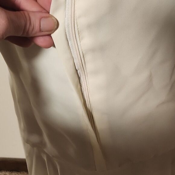 Two piece vintage wedding mother of the bride,  formal, fancy gown, dress white - Picture 7 of 13